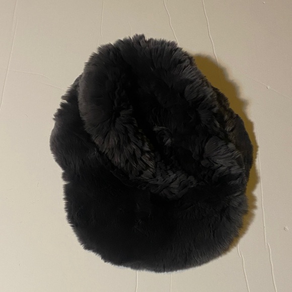 glamourpuss Accessories - Elegant Gray Rabbit Fur Women's Hat/Cap
